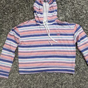 Women's Vans striped drawstring hoodie size small